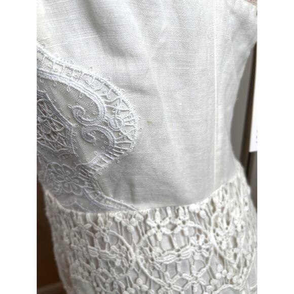 Alice + Olivia Alora Embroidered Crochet Lace Eyelet Floral Maxi Dress Size 4 - Picture 7 of 11